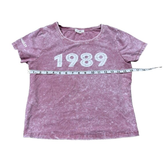 No Connections Women's 1989 Taylor Swift Shirt Pink Large Los Angeles Rhinestone - Picture 2 of 7